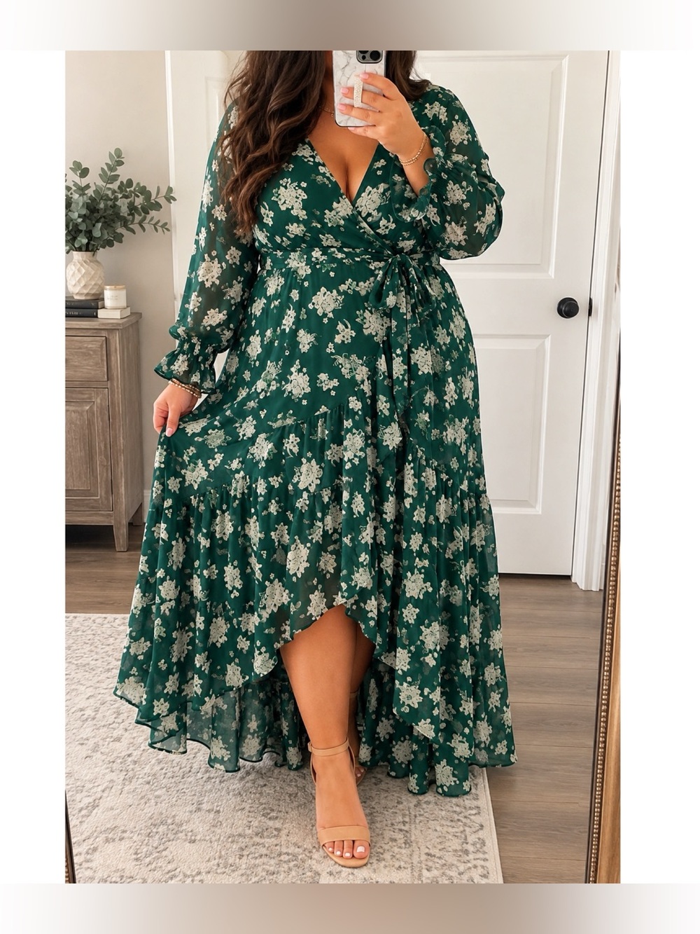 LC Lauren Conrad Green Floral Maxi Dress 4X